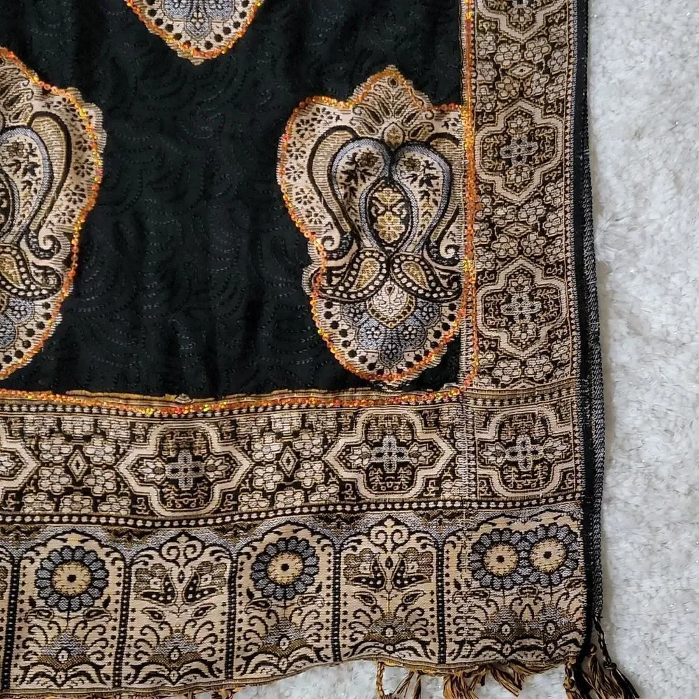 BOHO EMBELLISHED SCARF WRAP